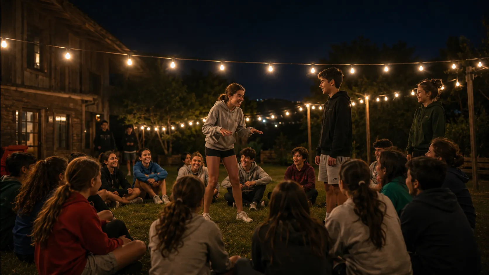 Viaje de fin de curso en Asturias para grupos escolares: velada nocturna con actividades para los alumnos.